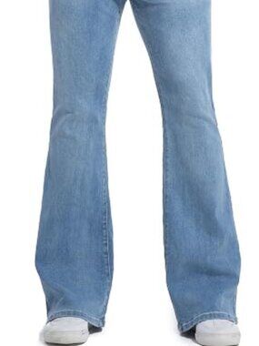 Men's Stretch Slim Fit Bell Bottom Denim Disco Pants Flared Jeans 28X31